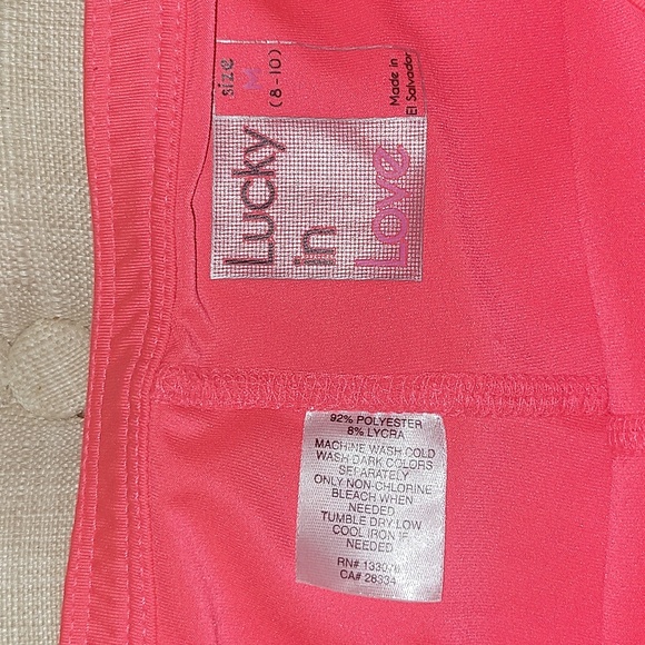 Lucky in Love pink skirt wet Scalloped Women MEDIUM tennis Skort coral shimmer - Picture 3 of 6